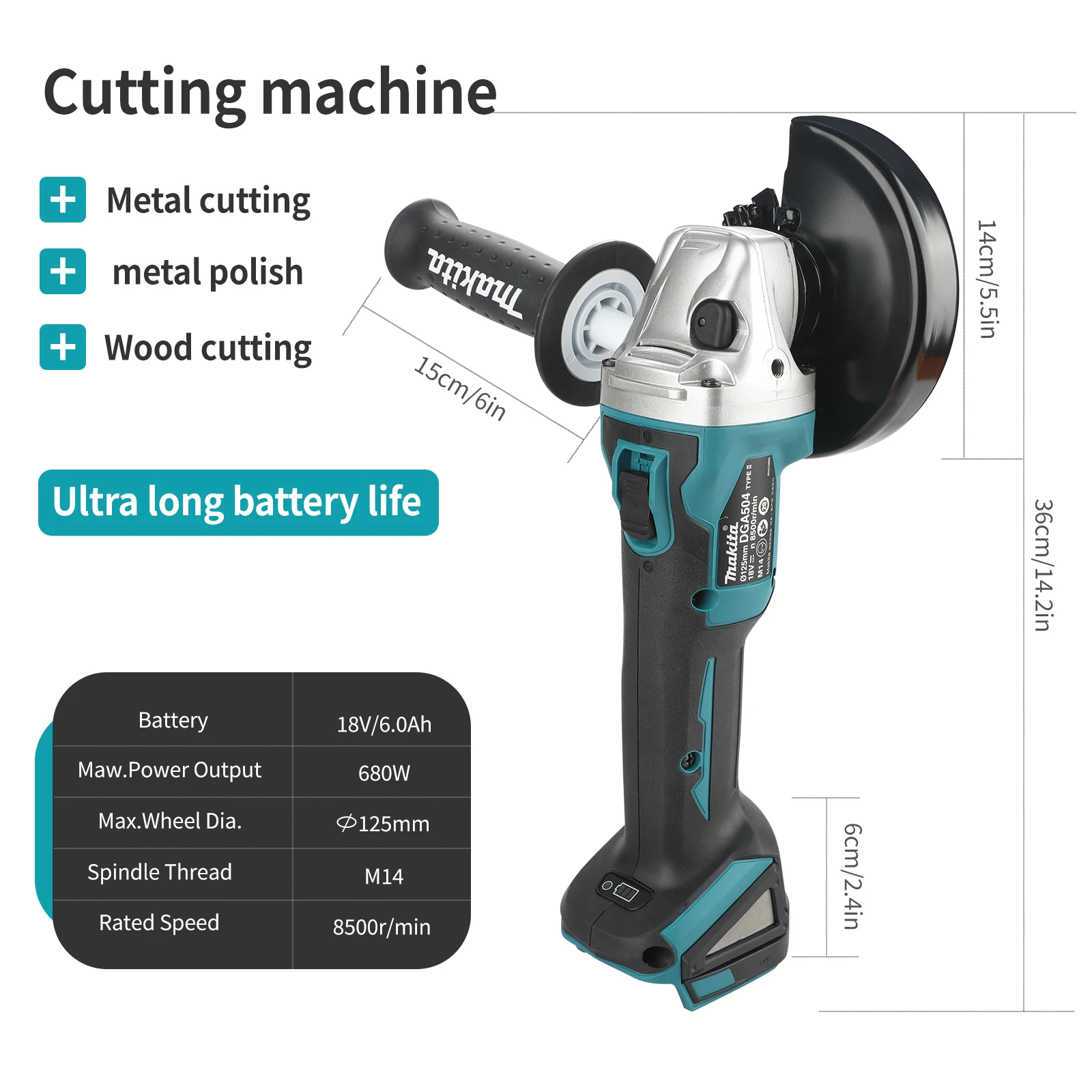 NEW 2026Makita DGA504 125mmCor - đánh giá và giá Brushless Angle Grinder Battery Powered