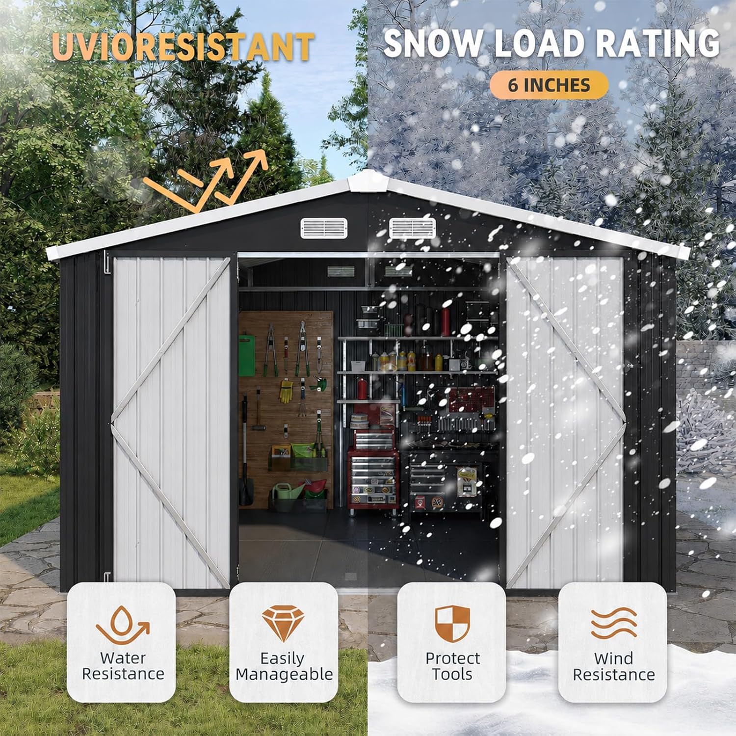 10x12FT Metal Outdoor Storage  - đánh giá và giá Garden Tools