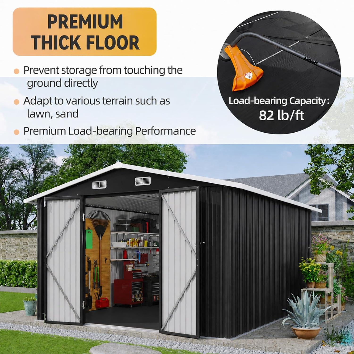 10x12FT Metal Outdoor Storage  - đánh giá và giá Garden Tools