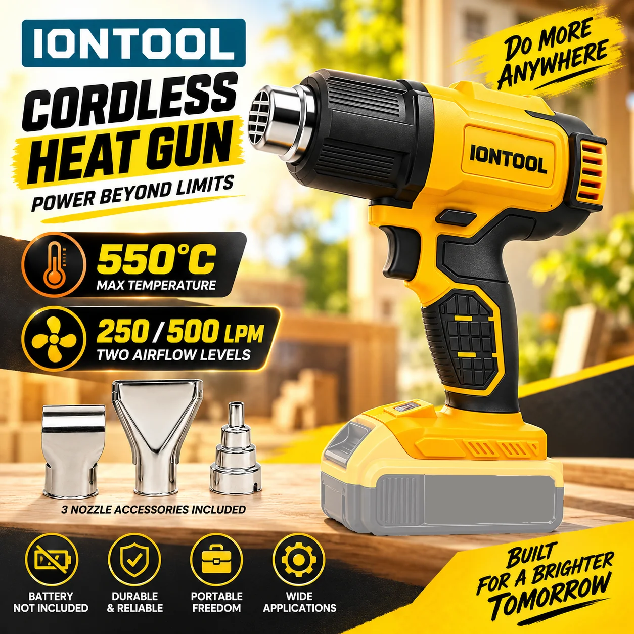IONTOOL Yellow 550℃ Fast Heati - đánh giá và giá Cordless Heat Gun For Shrink Tubing